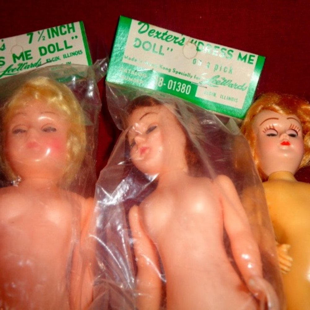 Vintage Dexter's Dress Me Dolls From Lee Wards, 1960's Two Still Sealed